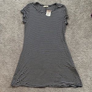 Navy and white t-shirt dress